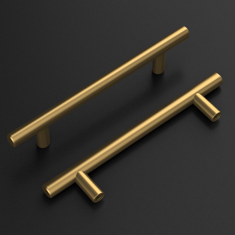goldenwarm Brushed Gold Dresser Drawer Pulls Cabinet Door Handles 5in Hole Centers - LS201GD128 Brass Cabinets Pulls Kitchen Cupboard Handles Furniture Door Hardware, 30 Pack - Image 2